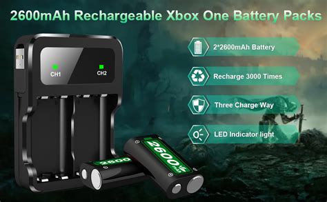 Swanpow Xbox Controller Battery Pack And Charger 2x6200mwh2x2600mah