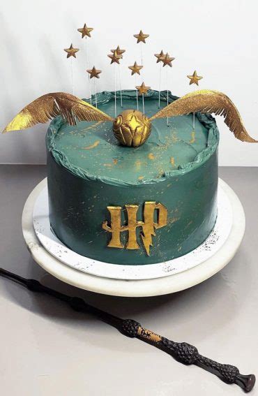 The Magical Harry Potter Cake Ideas Deep Green Harry Potter Cake