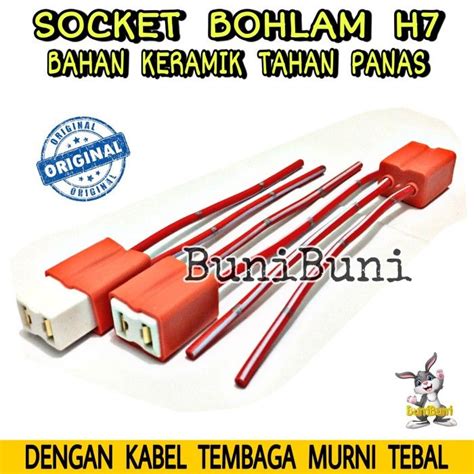 Socket H Soket Bohlam Lampu Mobil H Tipe Original Kabel Tembaga