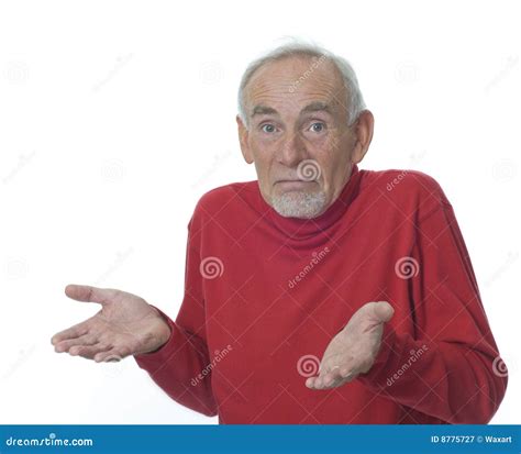 Senior Man Shrugging His Shoulders Stock Image Image Of Empty