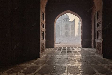 Fondo Entrada A La Mezquita En Taj Mahal Un Ejemplo Icónico De