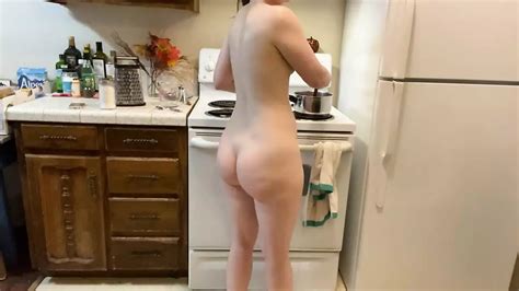 Cute Hairy Bitch Does Thanksgiving The Saucy Way Naked In The Kitchen