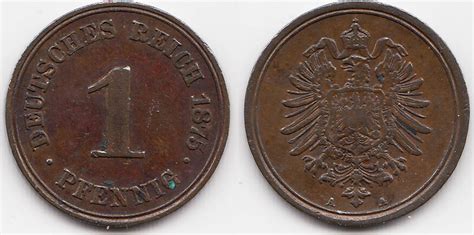 Kaiserreich 1 Pfennig 1875 A kleiner Adler Kupfer sehr schön