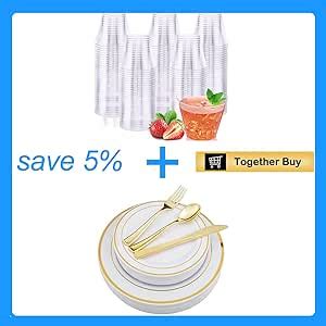 Amazon Wdf Piece Gold Plastic Silverware Disposable Plastic