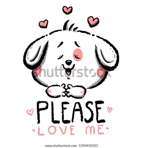 Please Love Me Vector Cute Funny Stock Vector Royalty Free 1390950503