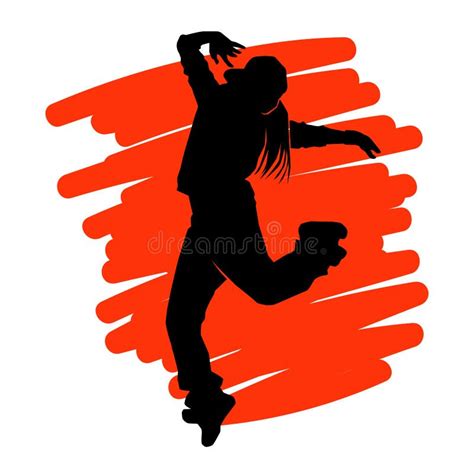 Silueta De Bailarina De Estilo Libre Hip Hop O Breakdance Ilustraci N