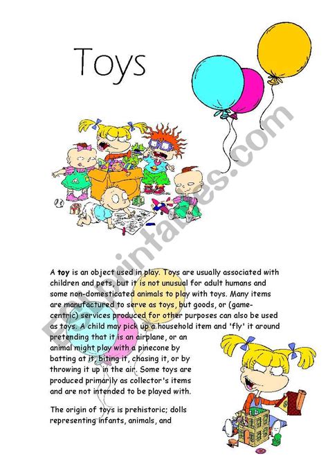 Toys Reading Test Esl Worksheet By Rehamahmed