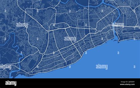Detailed Vector Map Poster Of Santo Domingo City Administrative Area