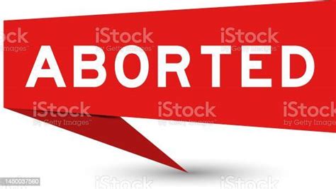 Ilustración De Banner De Discurso De Color Rojo Con La Palabra Abortada