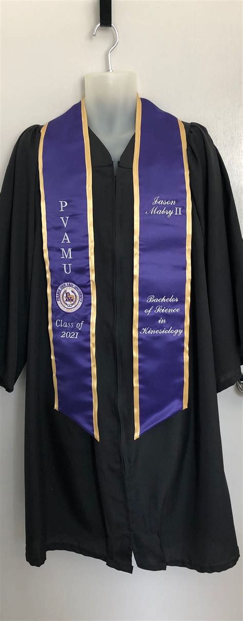 Pvamu Prairie View Texas Aandm Univ Grad Stole Includes Vertical Etsy