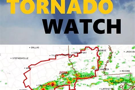 Tornado Watch Issued For Much Of Deep East Texas Until 8 P M