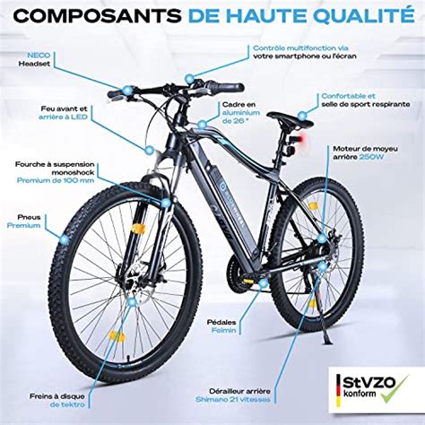 BLUEWHEEL E Bike BXB75 27 5 29 VTT Electrique Dérailleur