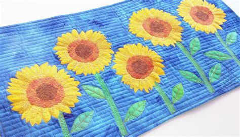 Sunflower Quilt Three Sunflower Applique Quilt Patterns Etsy