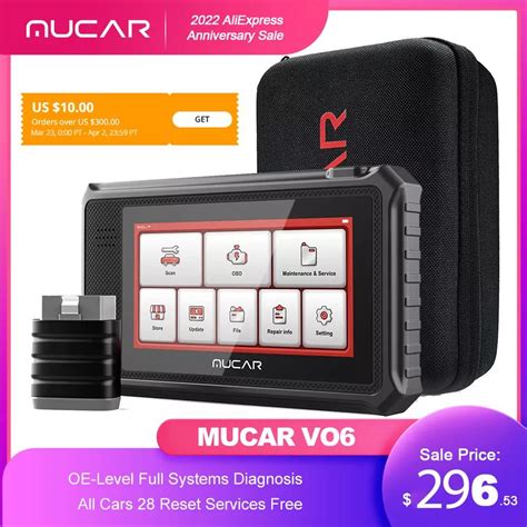 MUCAR VO6 OBD2 Diagnostic Scanner Lifetime Free 28 Reset Service OE