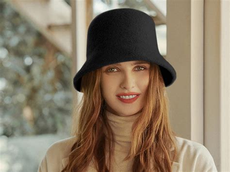 Womens Fall And Winter Hatswide Brimmed Bucket Hatssolid Color Hats