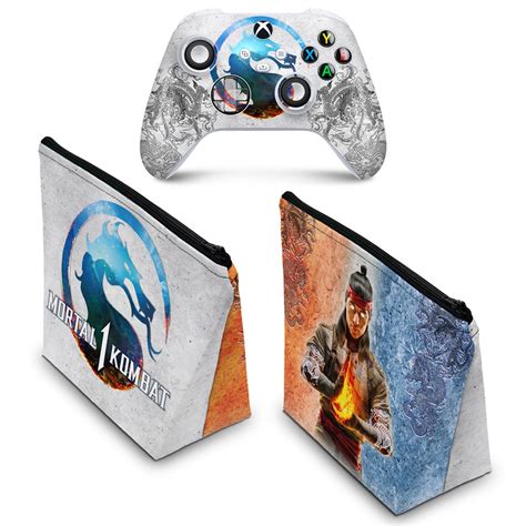 KIT Capa Case E Skin Xbox Series S X Controle Mortal Kombat 1 Pop