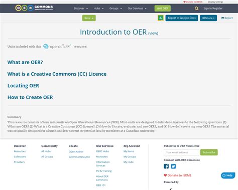 Introduction To Oer Oer Commons