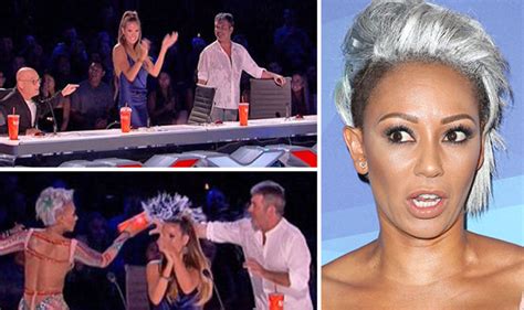 America S Got Talent Mel B Throws Drink At Simon Cowell And Storms Off Amid Sex Life Jibe Tv