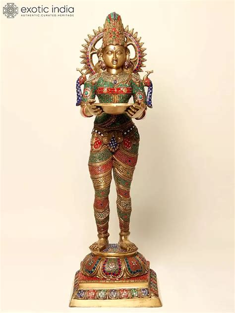 Large Size Deep Lakshmi An Icon Of Auspiciousness Brass With