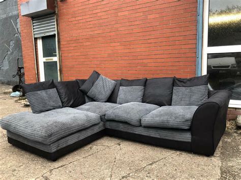 Black And Grey Corner Sofa Delivery 🚚 Sofa Suite Couch Furniture In