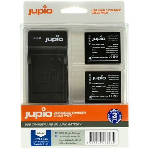 Jupio Pair Of DMW BLG10 Batteries And USB Single Charger CPA1005