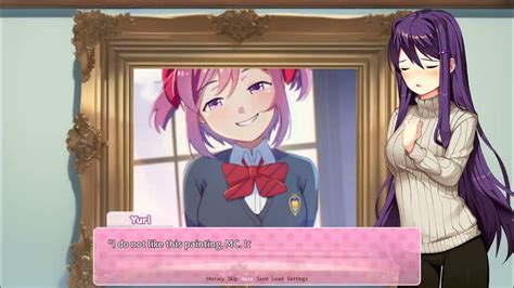 yuri doesnt   smug natsuki painting  ddlc fan mod youtube
