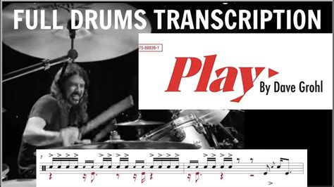 Play By Dave Grohl Drums Transcription Youtube