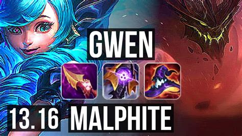 Gwen Vs Malphite Top Winrate Dominating Euw Master