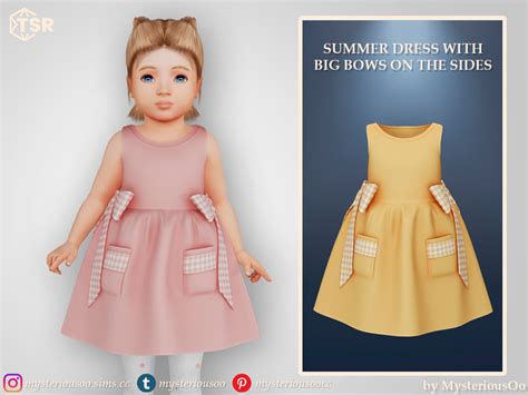 The Sims Resource Summer Dress With Big Bows On The Sides