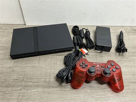 【やや傷や汚れあり】 Ps2 プレイステーション2 Scph 77000 チャコールブラック 動作品 本体 コントローラー 互換