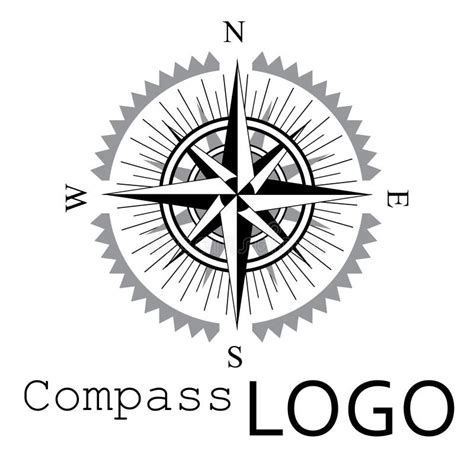 Black And White Compass Logo Vector Icon Rose Of Wind Stock Vector Illustration Of Equipment