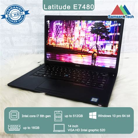 Jual Laptop Dell Latitude 7480 Core I7 Gen6 Ram 8gb Ssd 256gb 14inch