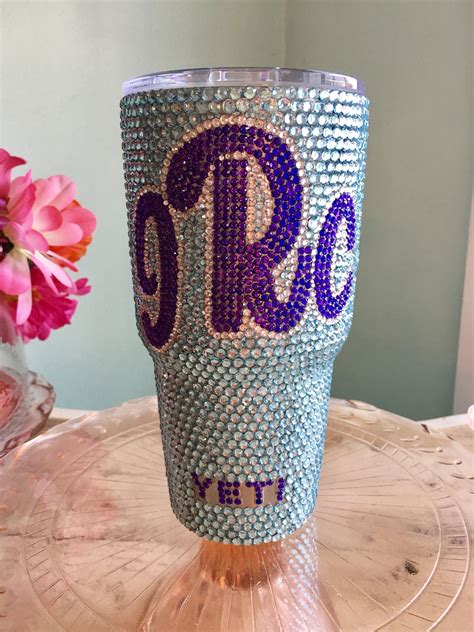 Yeti Rambler Oz With Full Rhinestone And Monogram By Dazzleden On