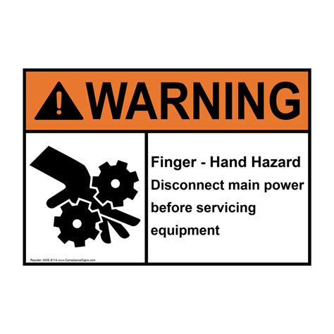 Warning Sign Finger Hand Hazard Sign Ansi Industrial Notices