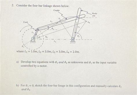 Solved Consider The Four Bar Linkage Shown Below Where Chegg