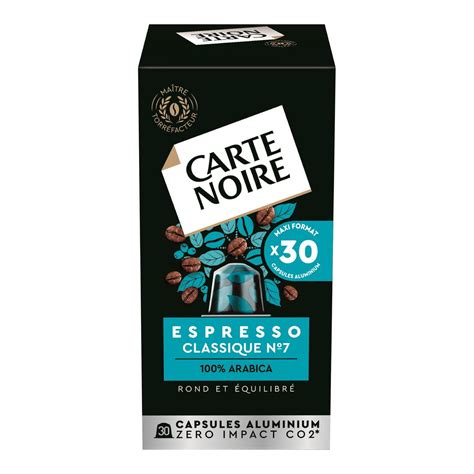 Carte Noire Capsules De Café Espresso Classique N°7 100 Arabica Compatibles Nespresso 30