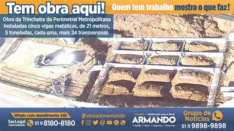 Tem obras aqui Instalação das vigas da Trincheira da Perimetral