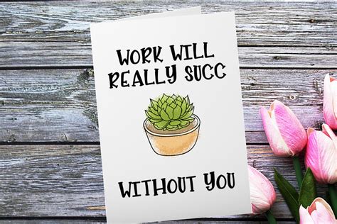 Funny Coworker Leaving Card Unique Handmade Work Will Succ - Etsy