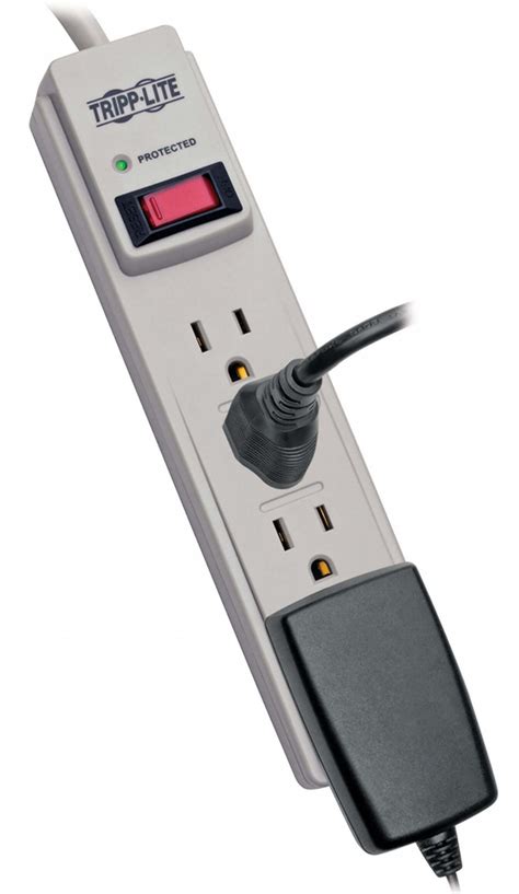 TRIPP LITE Surge Protector Outlet Strip: 4 Outlets, NEMA 5-15R, NEMA 5 ...