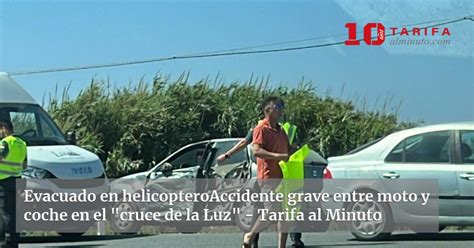 Evacuado en helicóptero un motorista tras un grave accidente en Tarifa