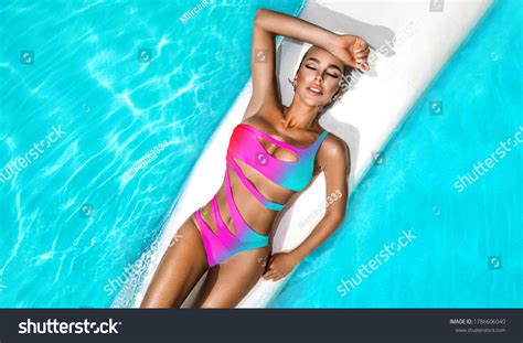 Elegant Sexy Woman Colorful Bikini On Stock Photo 1786606040 Shutterstock