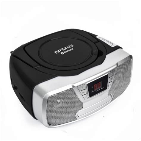 Riptunes Bluetooth Portable Cd Boombox With Amfm Radio Black 1 Kroger