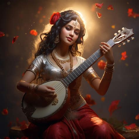 Premium Ai Image Illustration Of Saraswati Devi Goddess Happy Vasant