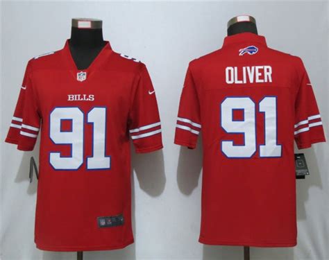 Nike Bills 91 Ed Oliver Red Color Rush Limited Jersey