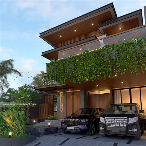 Desain Tampak Depan 2 Rumah Modern 2 Lantai Bapak PJI Di Tangerang