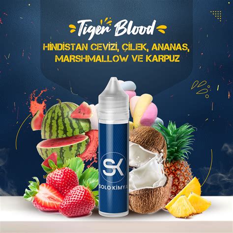 Tiger Blood 30 60 100 ML Dıy Kit Aroma Solo Kimya