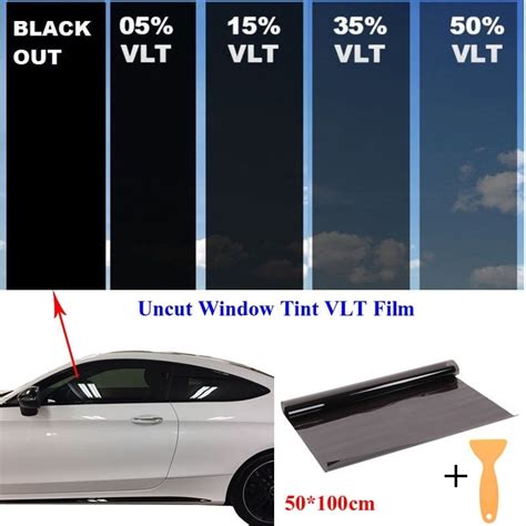 X Cm Vlt Window Tint Film Black Commercial For Car Auto