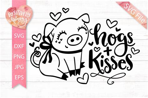 Valentine Svg Hogs And Kisses Cute Pig Svg Dxf Png Eps 1129552