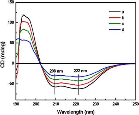 Far Uv Cd Spectra Of Bhb In Absence Trace A And In The Presence Of