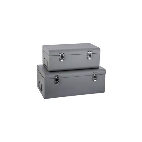 Lot De 2 Malles De Rangement Métal cantine 47cm Gris à Prix Carrefour